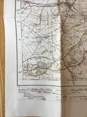 1919 Ordnance Survey One Inch Contoured Road Cloth Map 112 Marlborough & Devizes