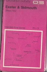 Ordnance Survey Map 1:50,000 First Series Sheet 192 Exeter & Sidmouth