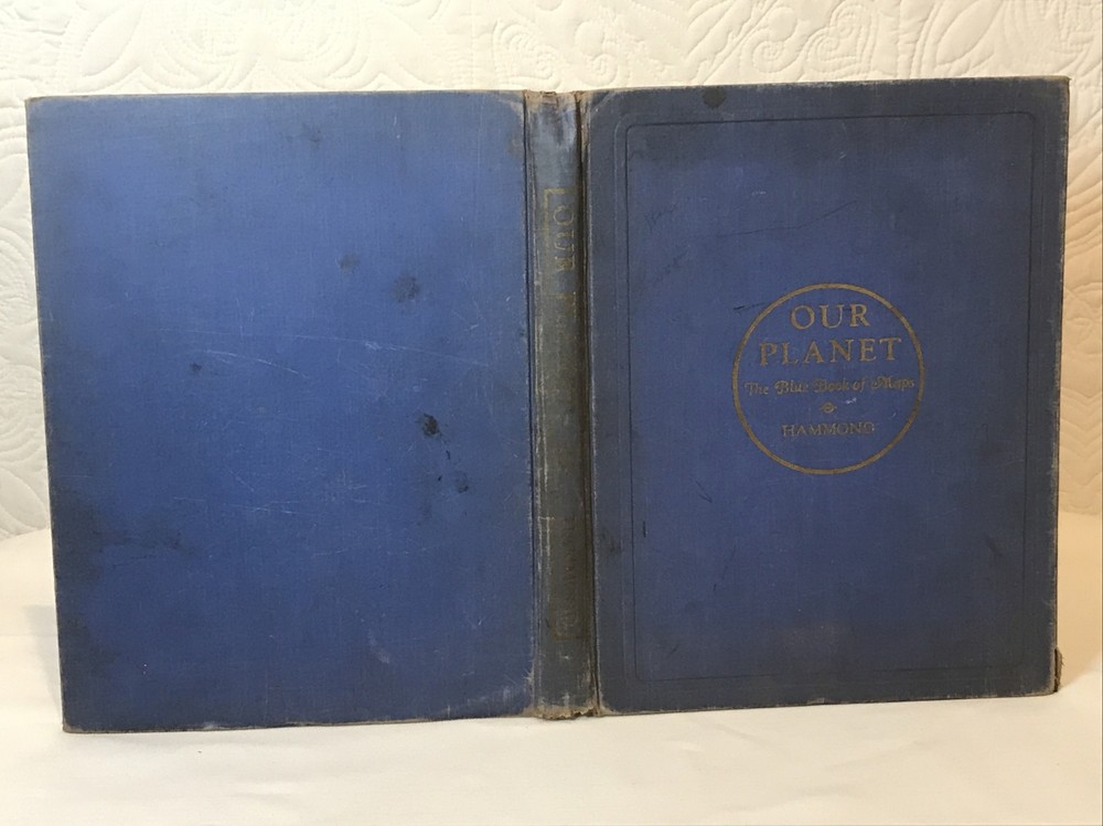 Vintage Hammond’s Atlas OUR PLANET THE BLUE BOOK OF MAPS Color Maps & Info