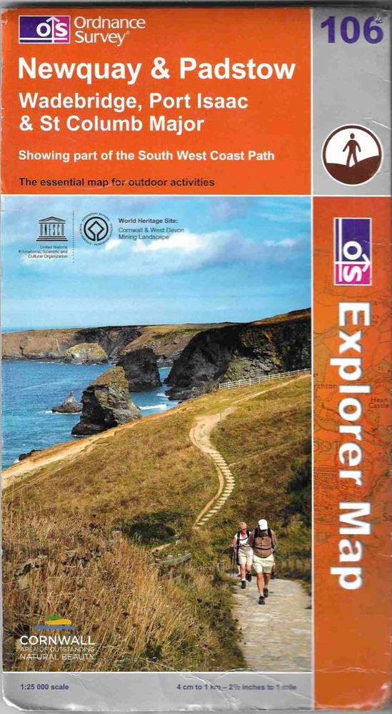 OS Map of Newquay & Padstow 1:25,000 Explorer series – Sheet 106