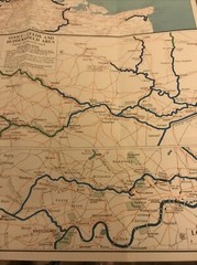 Vintage 1965 Map Stanford’s Inland Cruising England (8 Miles – 1 inch)