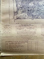 Vintage 1957 OS Large Scale National Grid Map Of Plymouth & Devonport