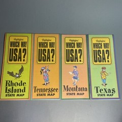 Lot (13) HIGHLIGHTS Which Way USA State Map School Activity Homeschool Learning