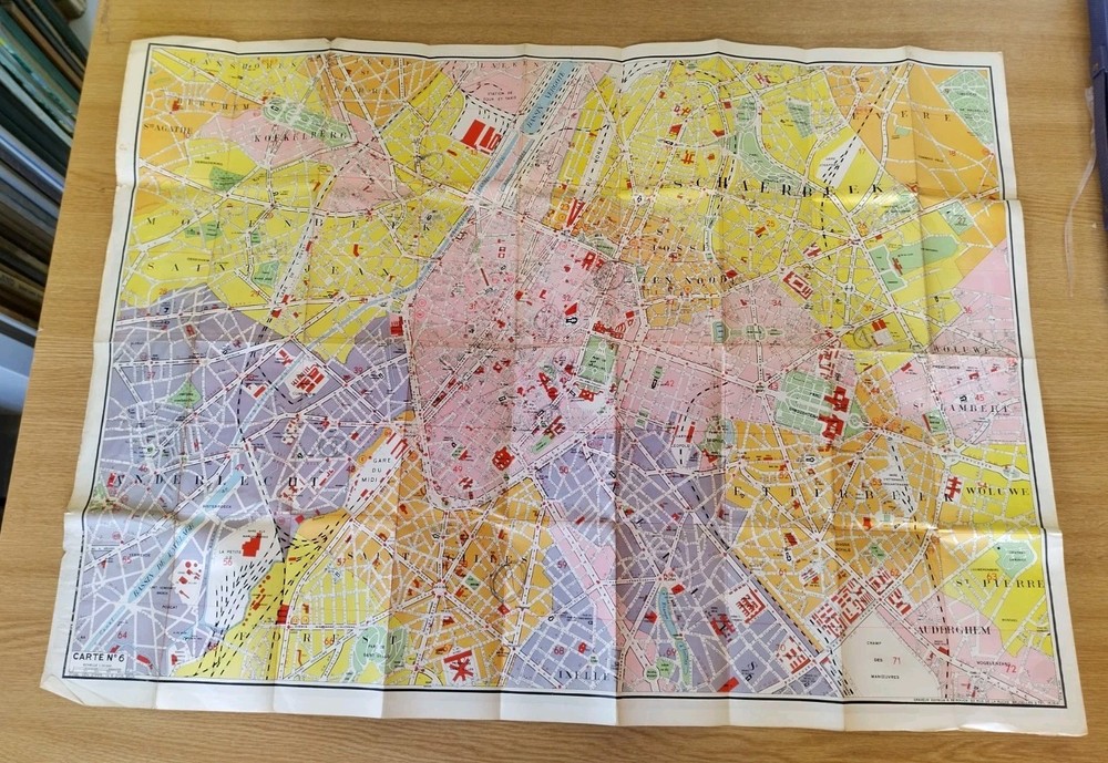 Map of Brussels and Sightseeing (R De Rouck, 1st edition) Pre-1944