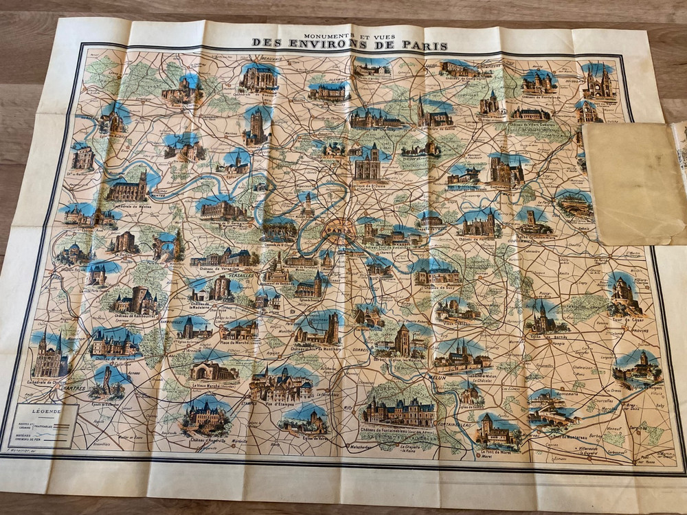 Map and Guide to Paris and Environs Fuhrer Guilmin (1940?)