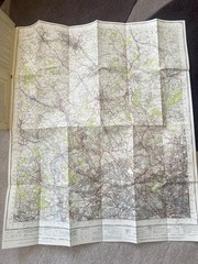 Ordnance Survey Vintage Cloth Map 1952 50s London NW Watford Luton Free Post UK