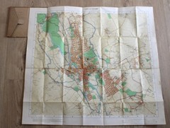 Vintage 1919 Ordnance Survey Town Map OXFORD Street Guide 6 inc Cloth Backed Map