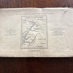 Vintage Ordnance Survey Lorn & Lochaber One Inch Tourist Map Ben Nevis