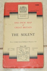 THE SOLENT Ordnance Survey One-Inch Map CLOTH Sheet 180 7th Series 1960 (1961)