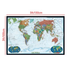 Map of the World Without Flags Map Poster Backdrop Prints Decoration 5x3ft 7x5ft