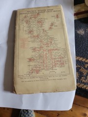 Vintage Road Map Of England Manchester Stockport Oldham Middleton Stretford