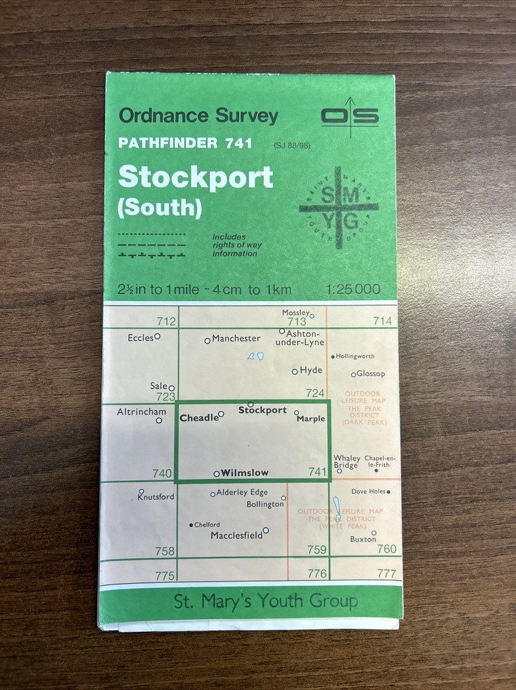 STOCKPORT South Pathfinder 741 Ordnance Survey 1:25000 1987 Poynton Airport