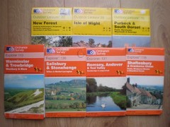 7 MAPS, 118 130 131 143 SHAFTESBURY SALISBURY ROMSEY EXPLORER ORDNANCE SURVEY OS