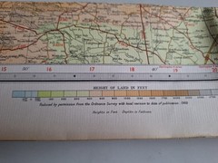 Tyneside, Bartholomew vintage map, Bartholomew Half-Inch contoured map