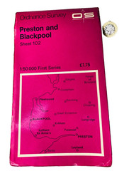 Ordnance Survey Map Preston and Blackpool Tourist Collectable Vintage ra