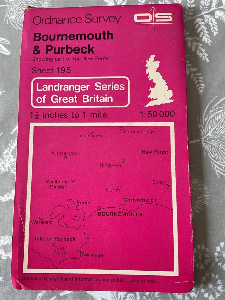 OS 1:50,000 Landranger Sheet 195 Bournemouth & Purbeck, 1982
