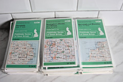 OS Pathfinder Maps: various N England 1974-1989, NEW in plastic wallet.