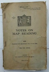 VINTAGE WAR OFFICE NOTES ON MAP READING BOOK. 1939.
