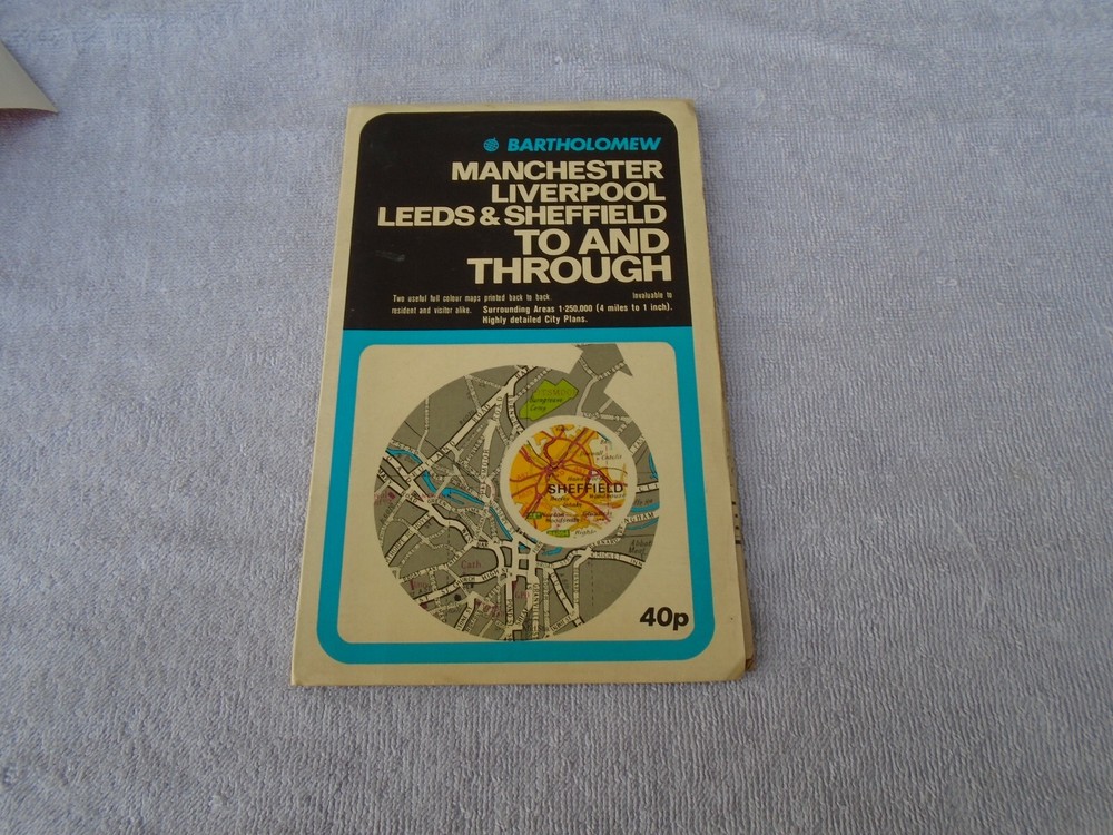 Bartholemew Manchester Liverpool Leeds & Sheffield – To and Through Vintage Map