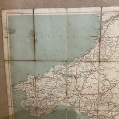 Vintage Firestone Mileage Map England Wales Geographia Road Car South Wales 30’s