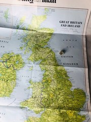Map Poster Daily Mail Great Britain 1884 Double Sided Vintage ra