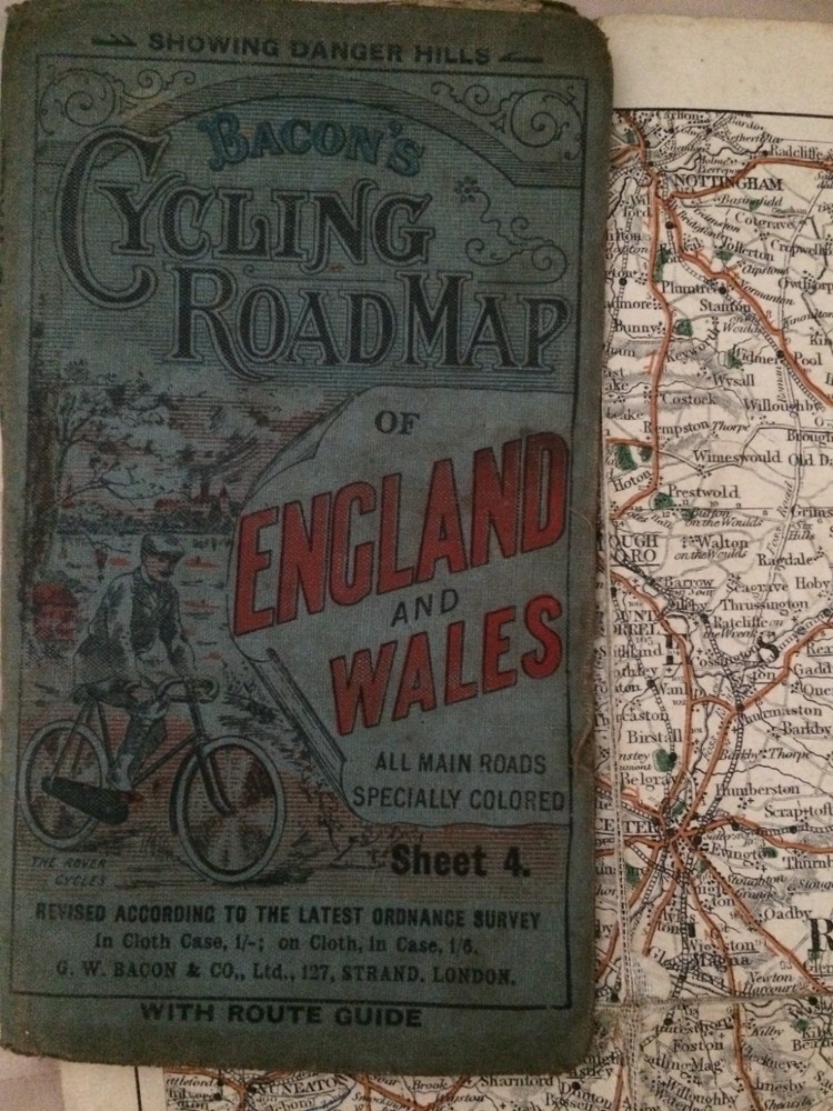 Bacon’s Motoring & Cycling Map Of England And Wales Sheet 4. Antique Map.