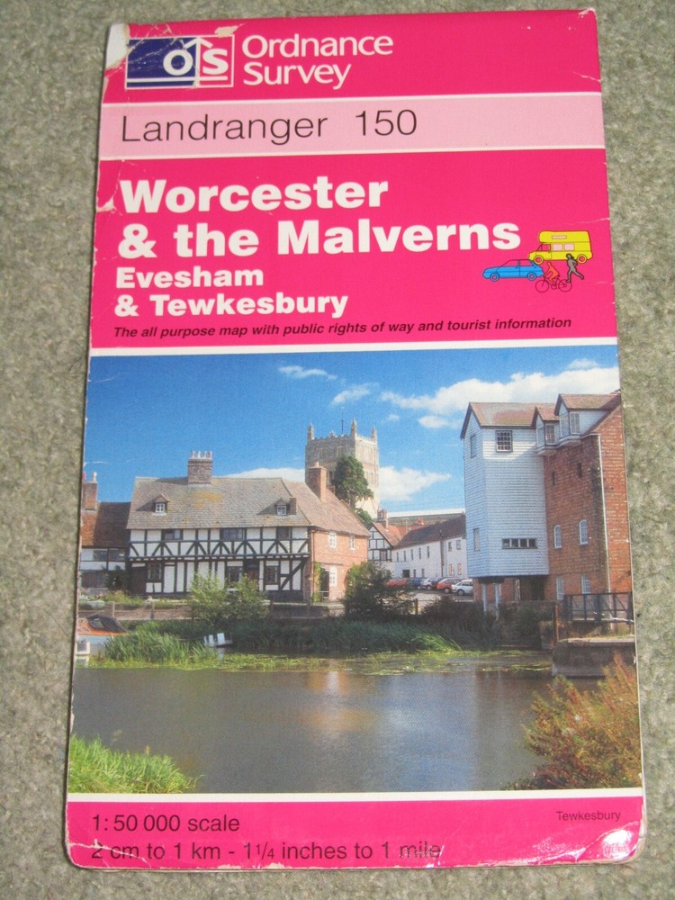 OS Ordnance Survey Landranger Map Sheet 150 Worcester & The Malverns – 1997