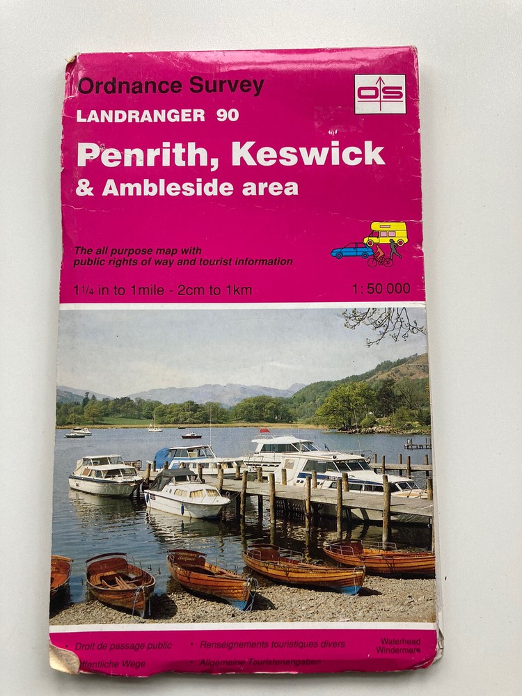Ordnance Survey Landranger Map 90 Penrith, Keswick & Ambleside area
