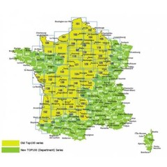 France 1:100k TOP 100 / Department map D22 Côtes-d’Armor