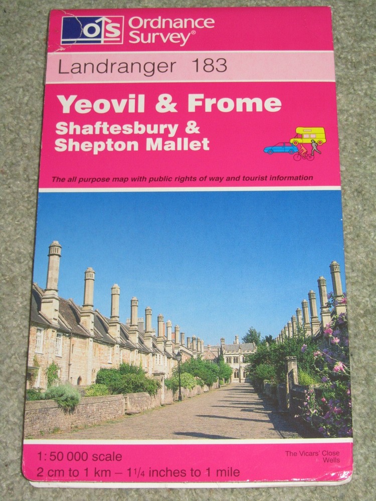 OS Ordnance Survey Landranger Map Sheet 183 Yeovil & Frome – 1999