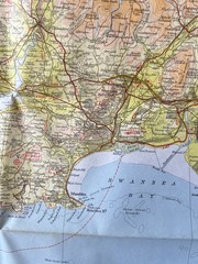 Bartholomew Map South Wales Cardiff Swansea Vintage 70s 1971 Paper ½” FreePostUK