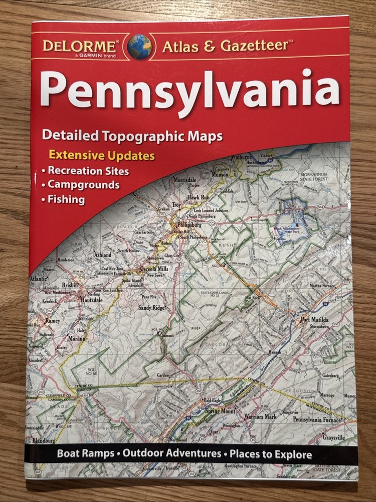 DeLorme Pennsylvania Atlas & Gazetteer Topographic Maps Back Roads 2020 14th Ed.