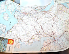 2x Vintage Shell Touring Road Maps England & Scotland – Pre‑Motorway c.1940s