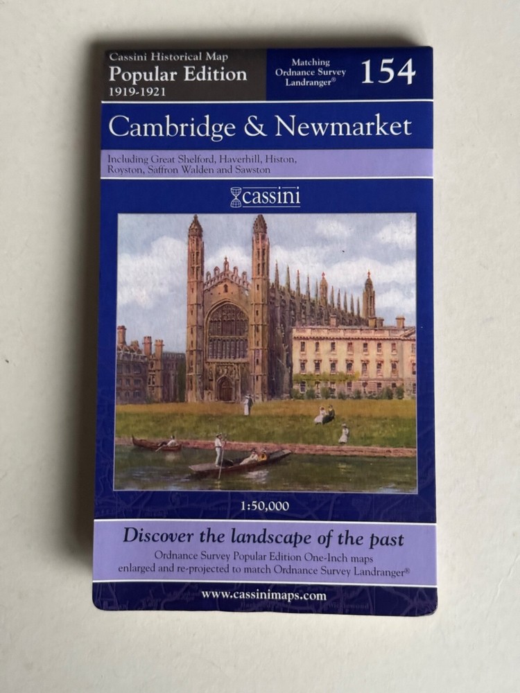 Cassini Historical Map, Cambridge & Newmarket 1919-21 ( Reprint 2007 ) no: 154