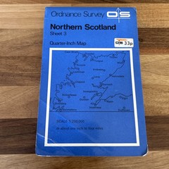 NORTHERN SCOTLAND 1966 paper Ordnance Survey Quarter Inch Map Sheet 3 Black Isle