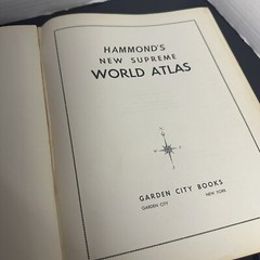 1953 Hammond’s New Supreme World Atlas Vintage Mid Century World Political Maps