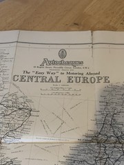 Vintage Autocheques Road Map Of Central Europe Pre Decimal Folding Motor Map