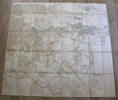 RARE MAP Elementary & Secondary Schools of London 1907 Education County Council