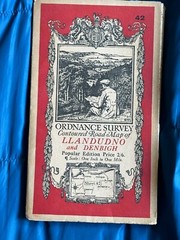 Vintage Ordnance Survey Popular 1 Inch Cloth Map, Llandudno & Denb, 1933, No:42