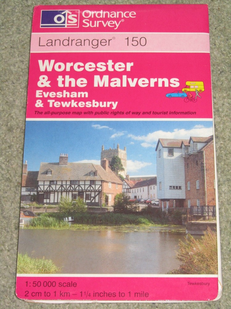 OS Ordnance Survey Landranger Map Sheet 150 Worcester & The Malverns – 1997