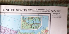 American Map Corp – Colorprint political map of US with highways 50″ x 38″ c1980