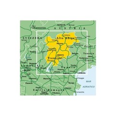 Italy 03: Trentino alto Adige Dolomites Regional Road Map, Index, tourist info