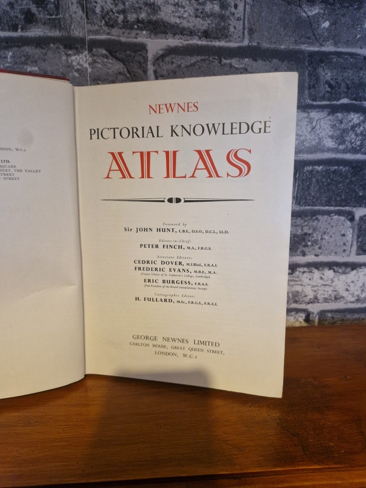 Newnes Pictorial Knowledge Atlas Vintage Red Hardback Illustrated Atlas