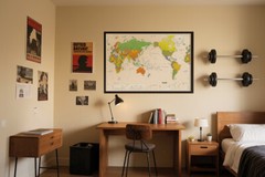 Map of The World Wall Chart Home Office Mural Print Art Poster Decor 100x70cm