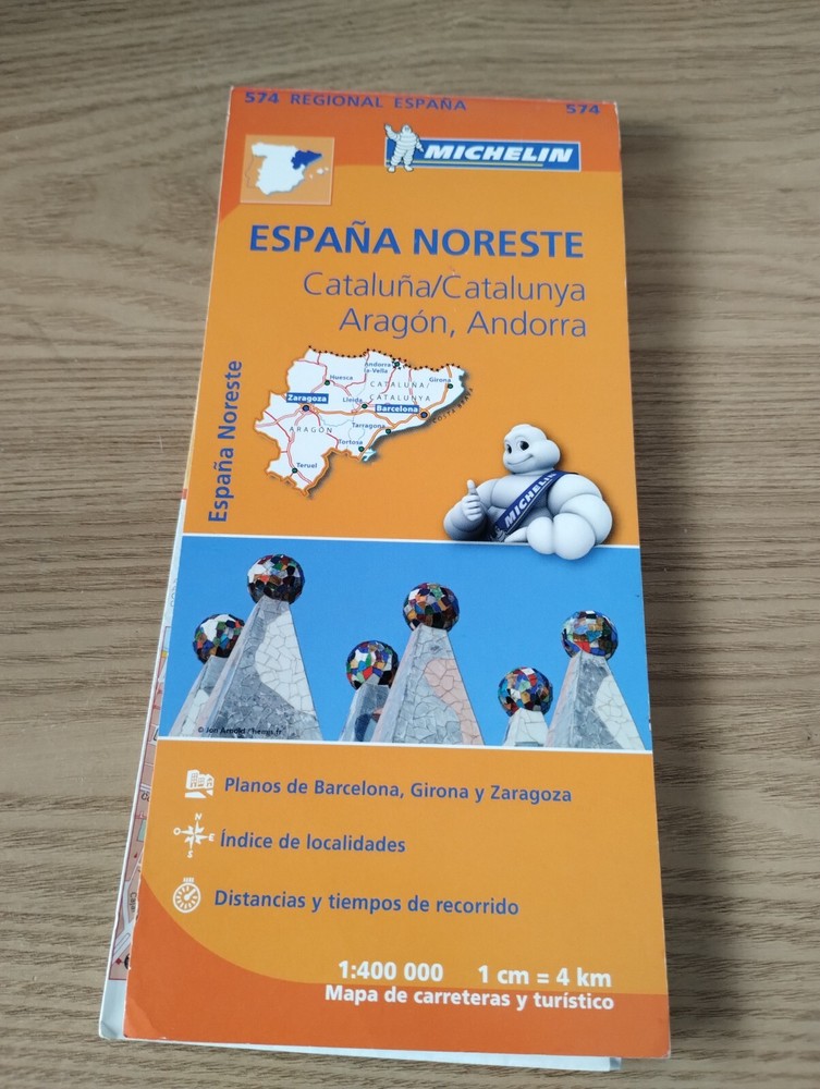 Michelin NorthEast Spain Regional Map No. 574 Cataluna/Aragon/Andorra b11
