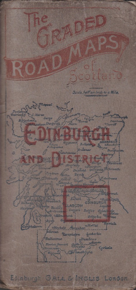 Vintage Gall & Inglis Cloth ‘The Graded Road Maps’ Edinburgh & District