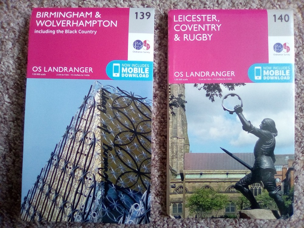 139 140 BIRMINGHAM, LEICESTER, COVENTRY, LOT LANDRANGER OS ORDNANCE SURVEY MAPS