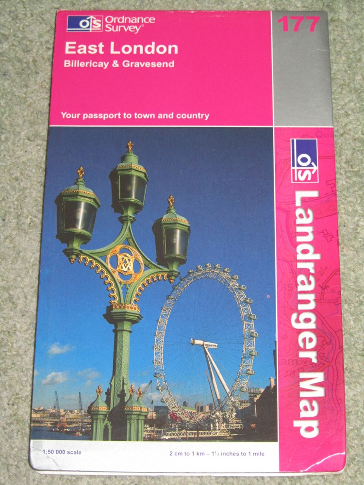 OS Ordnance Survey Landranger Map Sheet 177 East London – 2002