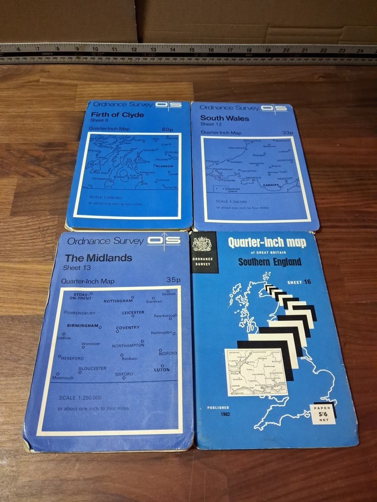 Ordnance Survey Quarter Inch Paper Map 4x