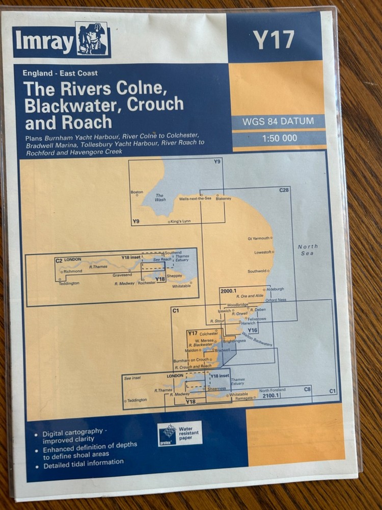 Imray Y17 The River Colne, Blackwater, Crouch and Roach 1:50000Map Ed. July 2005